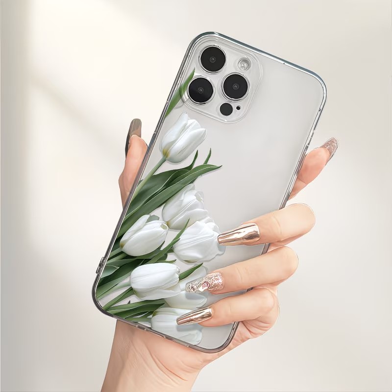 Apple Iphone 15 Pro Max - Telefoonhoesje met tulpenprint voor iPhone 13