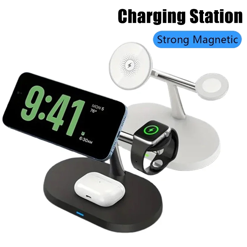 Wireless Charger Watch - 3-in-1 Opansten Magnetische Draadloze Oplaadstandaard voor