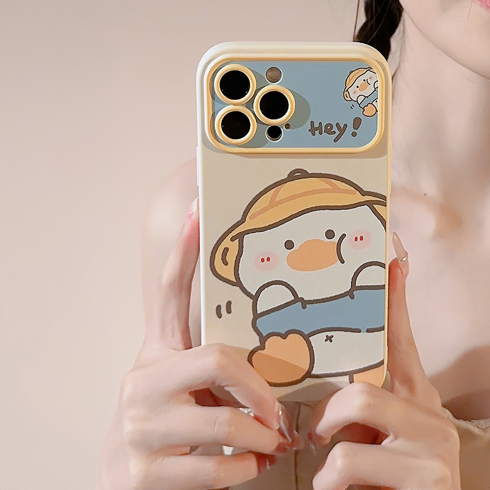 Apple Iphone 15 Pro Max - Koreaanse cartoon gele eend telefoonhoesje voor