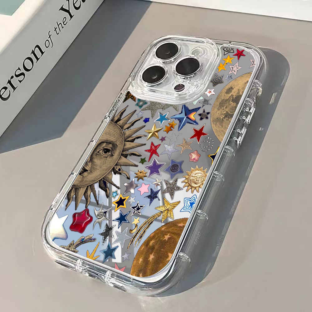 Apple Iphone 15 Pro Max - Hemelse Gouden Glitter Spiegel Telefoonhoesje voor