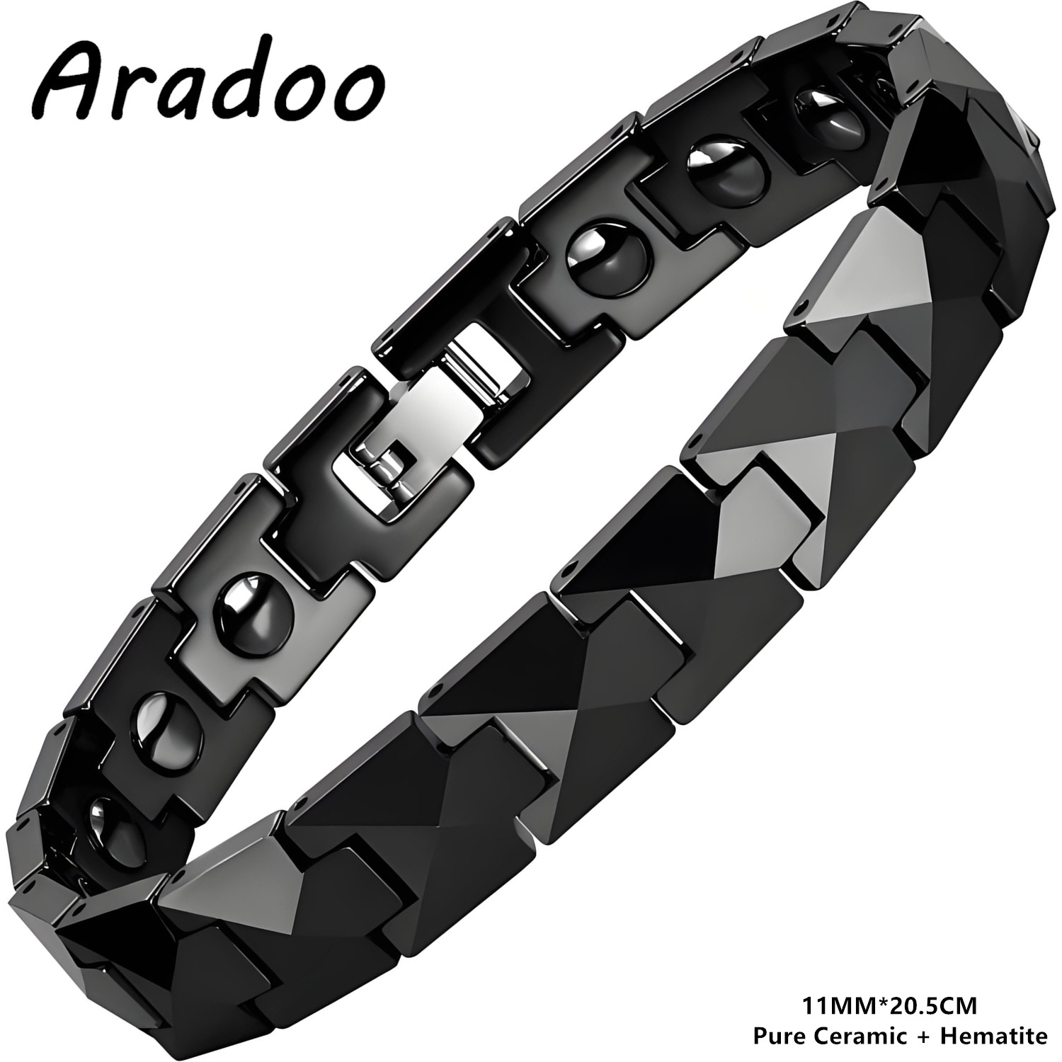 Ceramic Link Bracelet - ARADOO Premium keramische armband met piramidevormig
