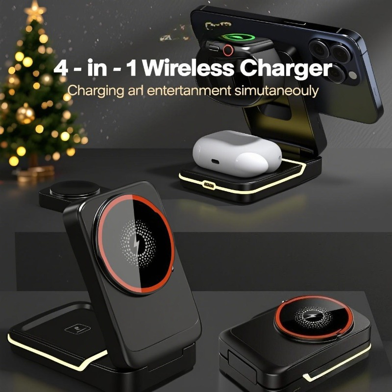 Wireless Charger Watch - 3-in-1 Magnetische Opvouwbare Reis Snelle Draadloze