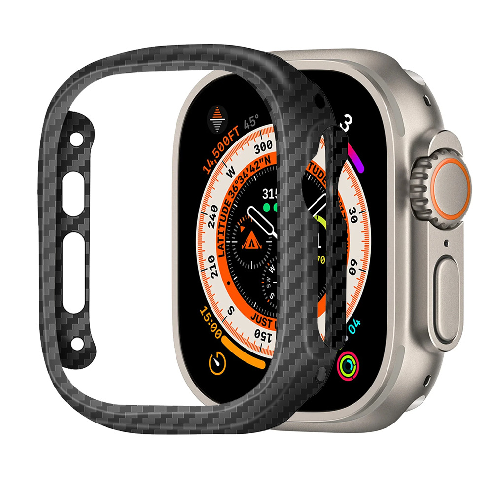 Watch Case Bumper - Kevlar Koolstofvezel Dunne Case Voor Apple