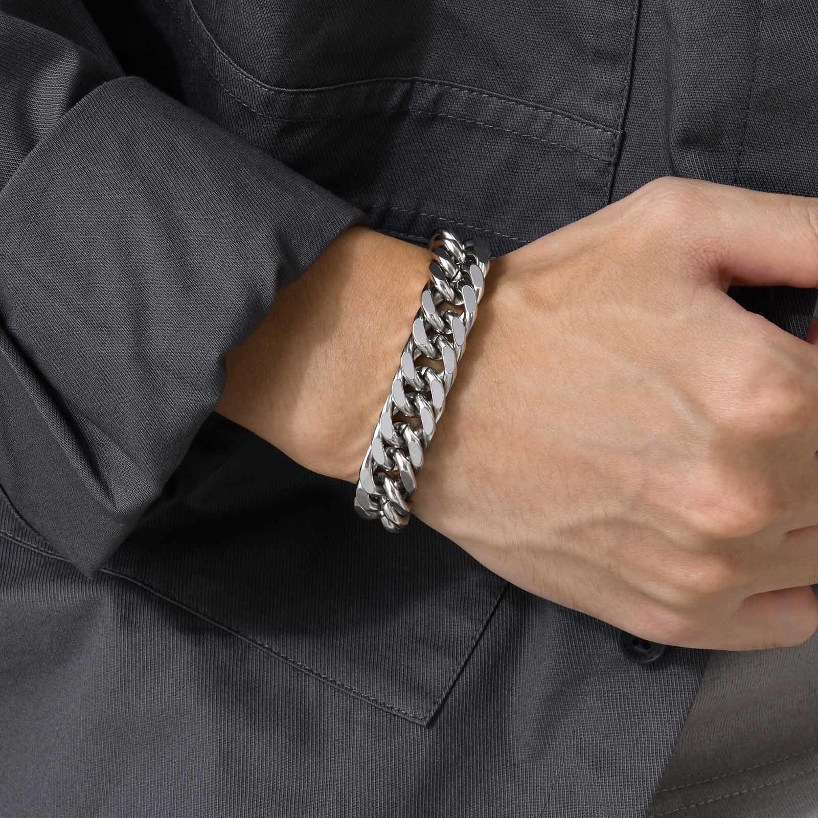 Ceramic Link Bracelet - Heren Chunky 8/10/12/15MM RVS Cubaanse Ketting