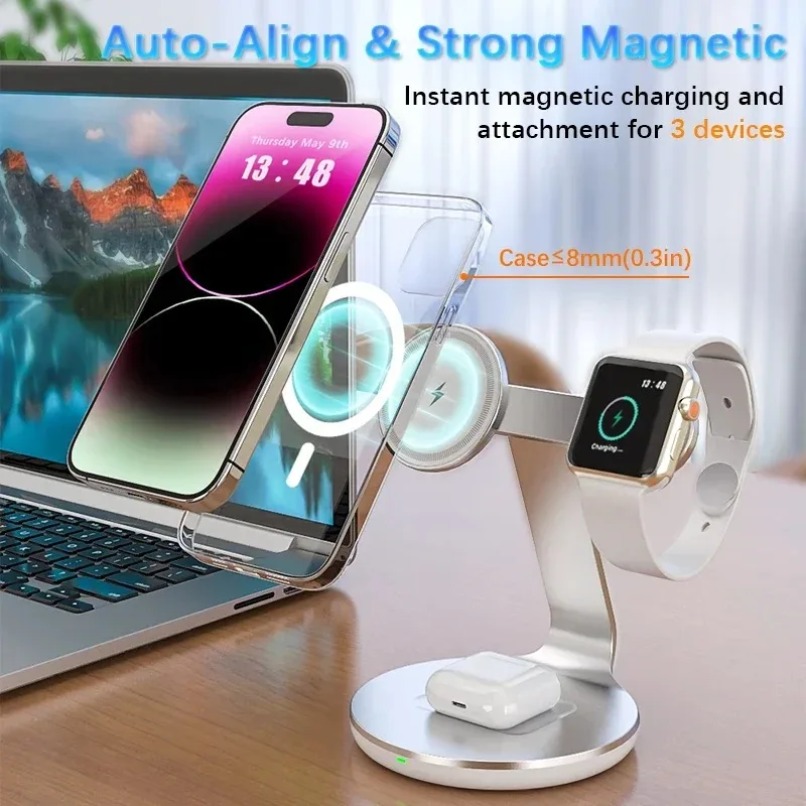3-in-1 draadloze oplaadstation - Wireless Charger Watch recensie en prijs