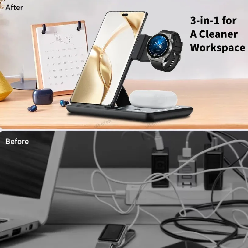 3-in-1 opvouwbare draadloze op - Wireless Charger Watch recensie en prijs