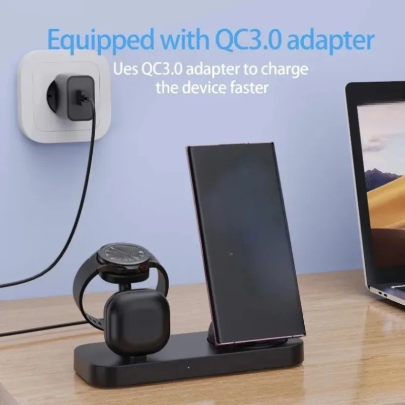 3-in-1 draadloze oplader met d - Wireless Charger Watch recensie en prijs