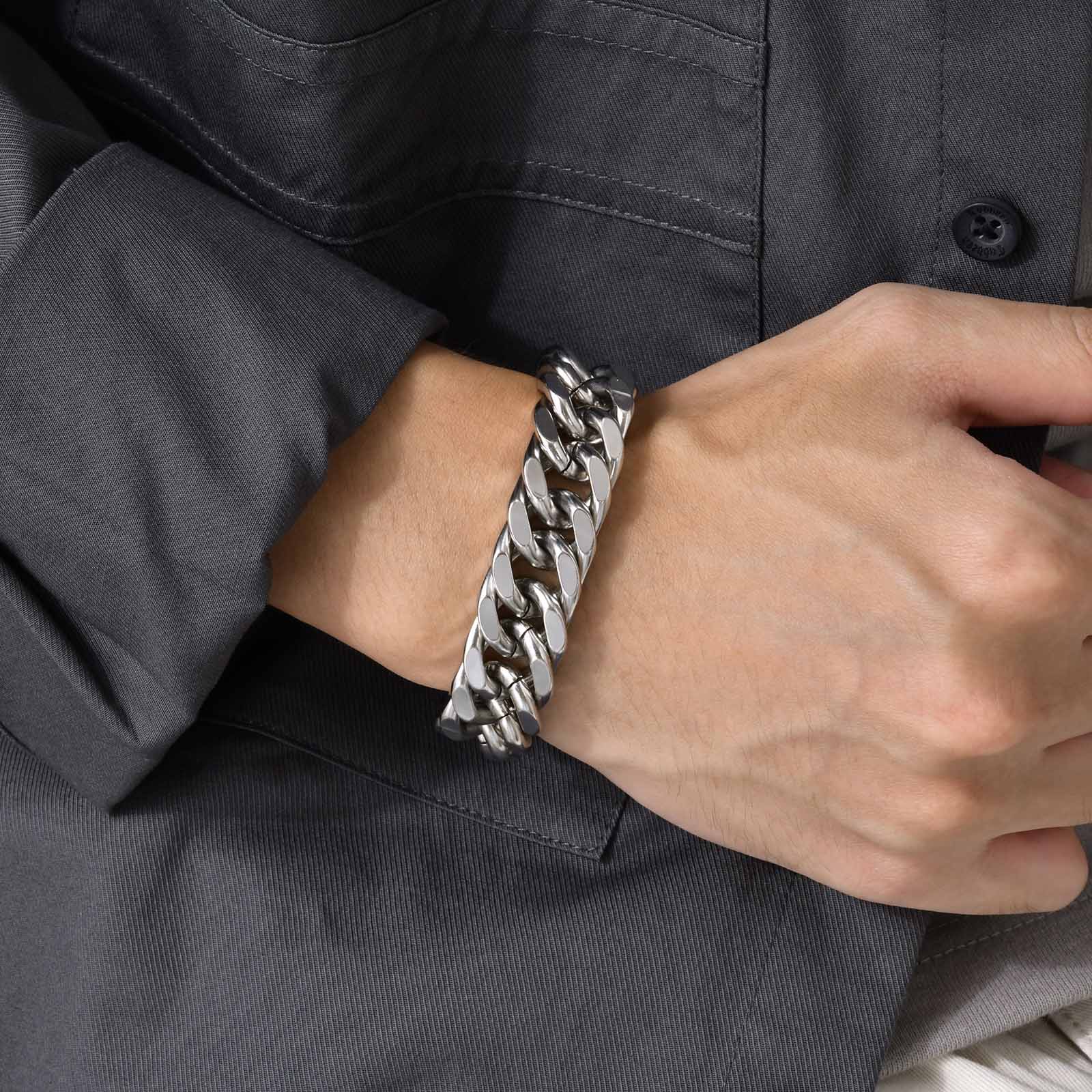 Heren Chunky 8/10/12/15MM RVS  - Ceramic Link Bracelet recensie en prijs