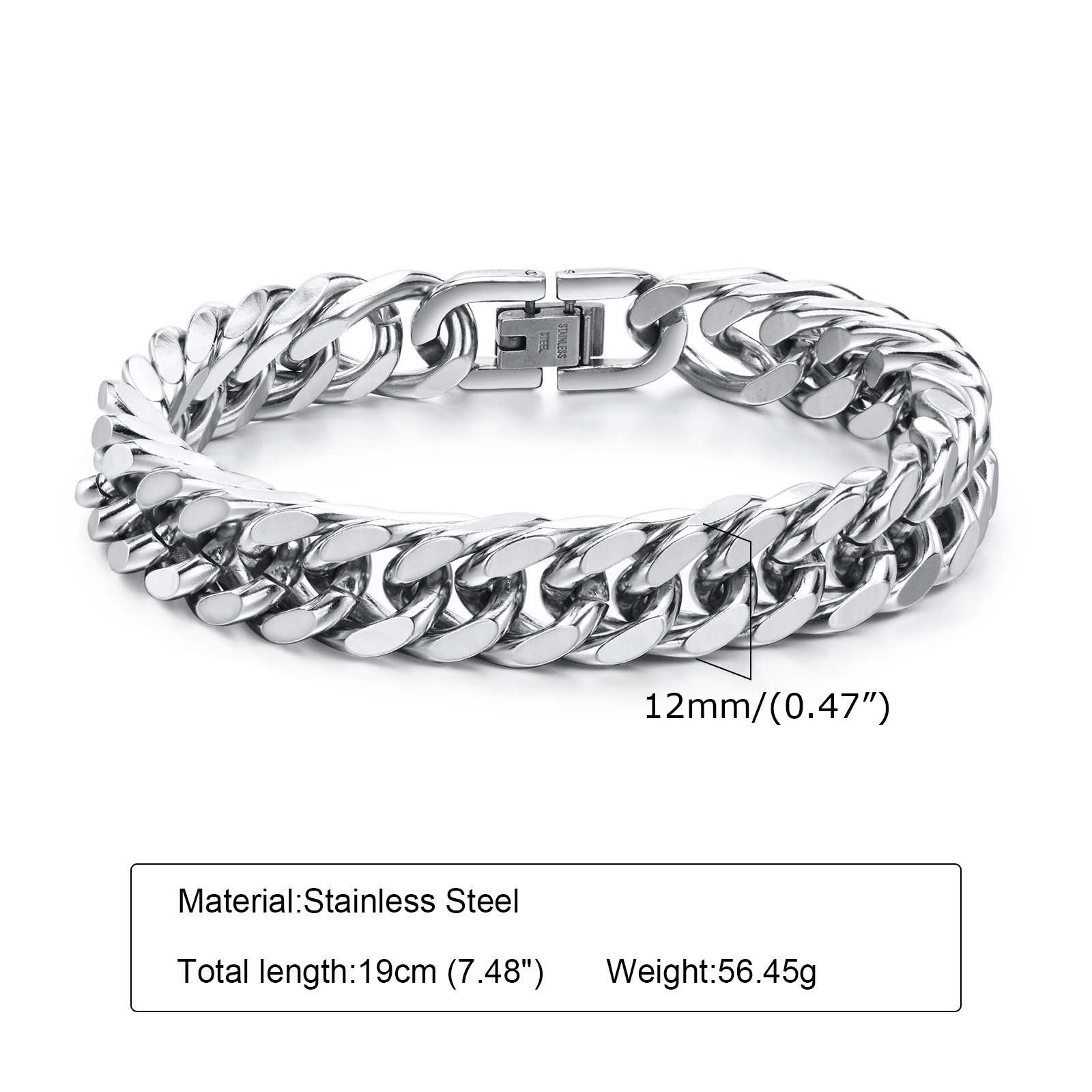 Heren Chunky 8/10/12/15MM RVS  - Ceramic Link Bracelet recensie en prijs