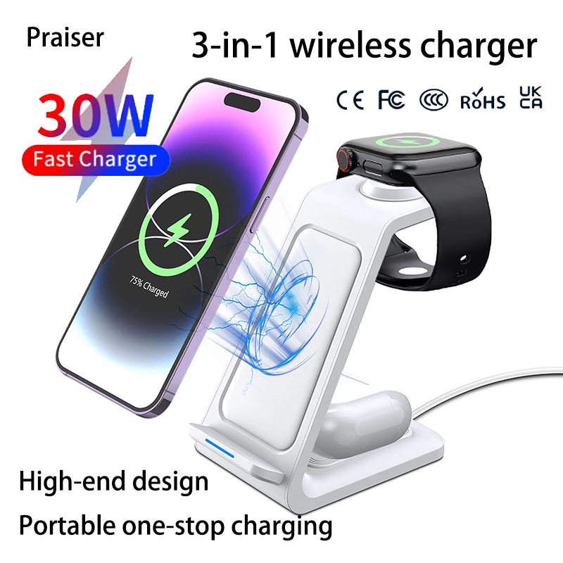 15W 3-in-1 draadloze oplaadsta - Wireless Charger Watch recensie en prijs