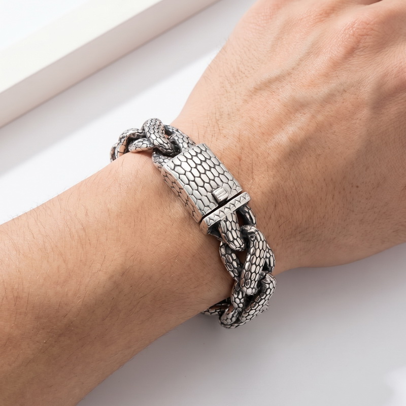 Kalen Snake Skin Cuban Link he - Ceramic Link Bracelet recensie en prijs